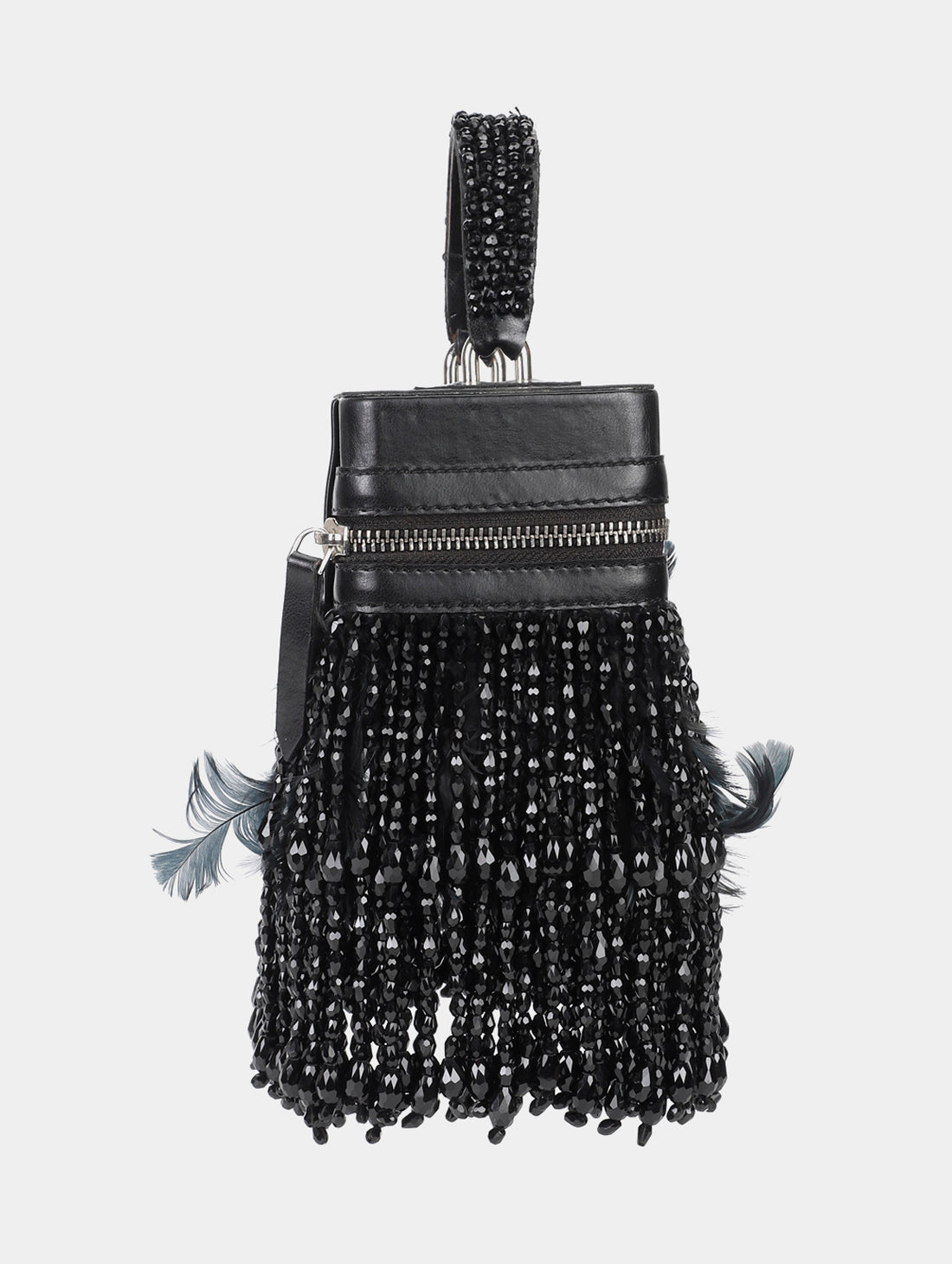 Premium Black Crystal Beaded & Embellished Box Handbag