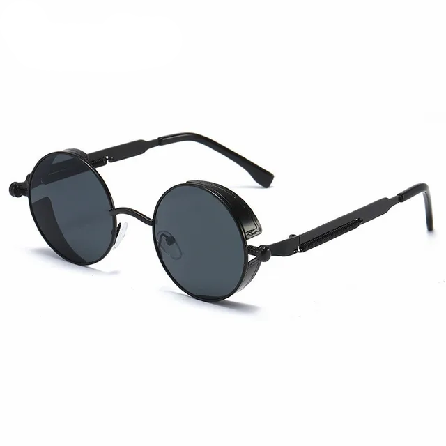 Metal Frame Vintage Look High Quality Sunglasses Oculos de sol - Black Gray