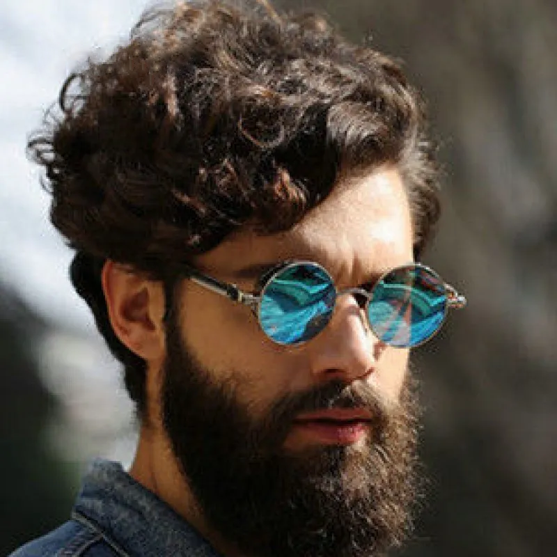Metal Frame Vintage Look High Quality Sunglasses Oculos de sol - Gold Red