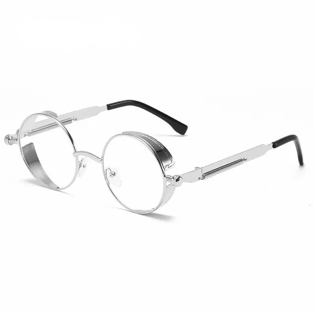 Metal Frame Vintage Look High Quality Sunglasses Oculos de sol - Silver Clear